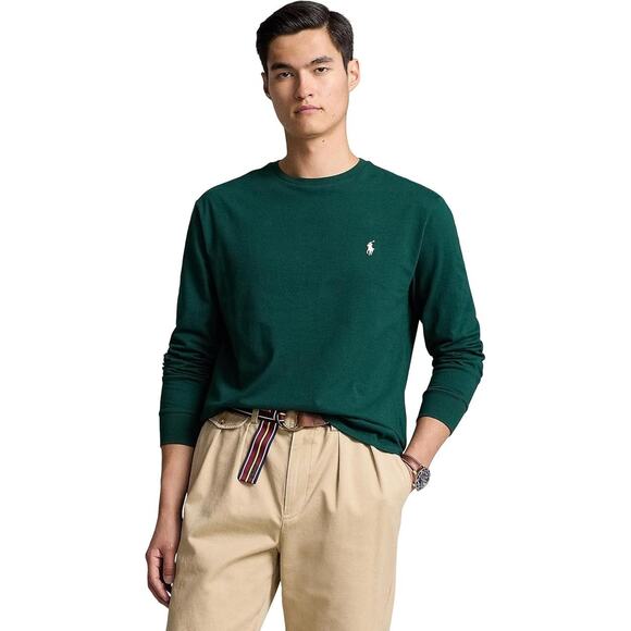 Ralph Lauren Pony Logo Long Sleeve T-shirt - 6XB Moss Agate - Picture 2 of 3